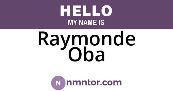 Raymonde Oba