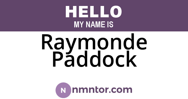 Raymonde Paddock