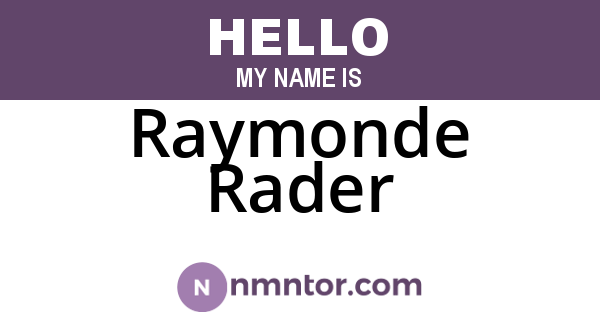 Raymonde Rader