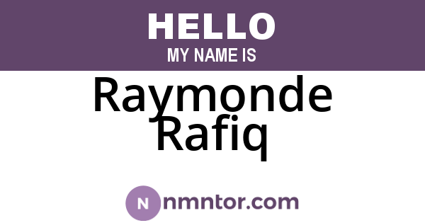 Raymonde Rafiq
