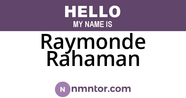 Raymonde Rahaman