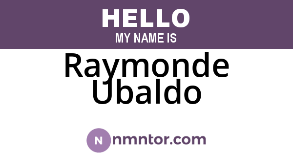 Raymonde Ubaldo