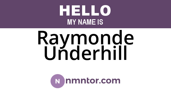 Raymonde Underhill