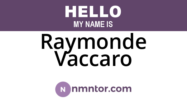 Raymonde Vaccaro