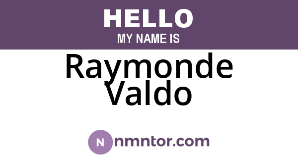 Raymonde Valdo