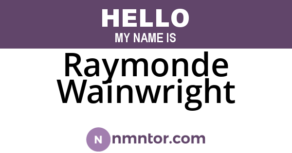 Raymonde Wainwright