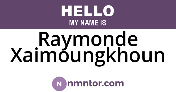 Raymonde Xaimoungkhoun
