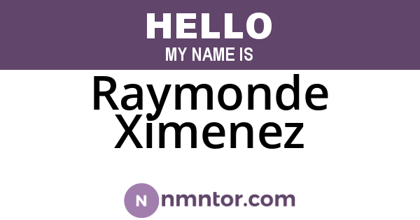 Raymonde Ximenez