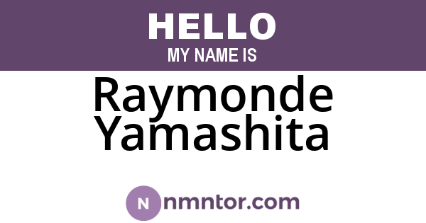 Raymonde Yamashita