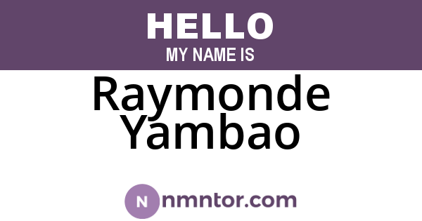 Raymonde Yambao