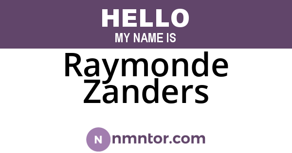 Raymonde Zanders