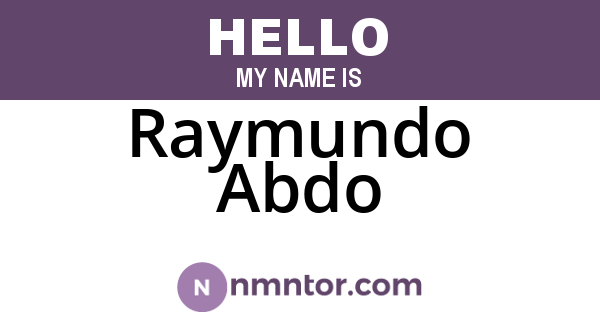 Raymundo Abdo