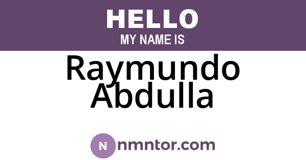 Raymundo Abdulla