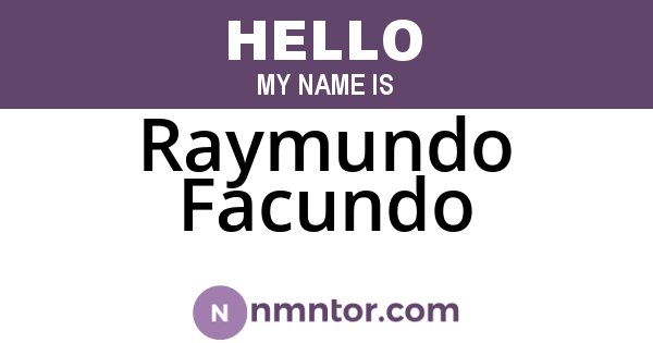 Raymundo Facundo