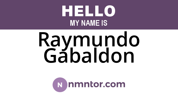 Raymundo Gabaldon