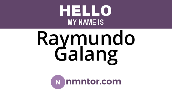 Raymundo Galang