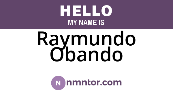 Raymundo Obando