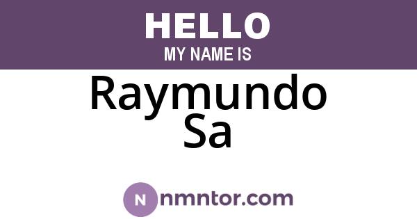 Raymundo Sa
