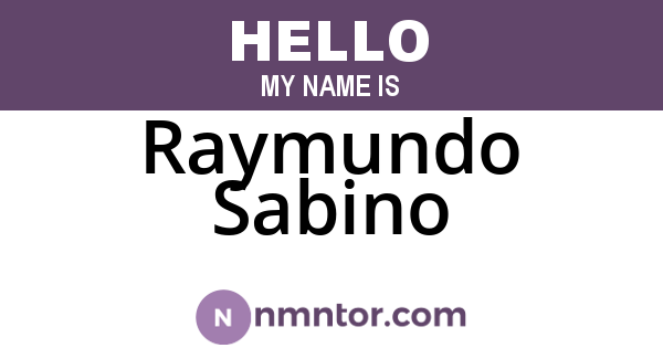 Raymundo Sabino