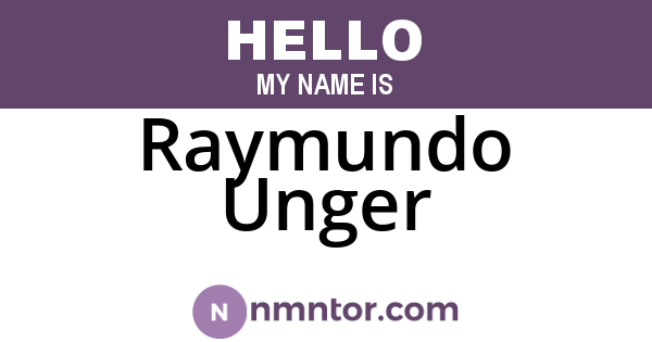 Raymundo Unger