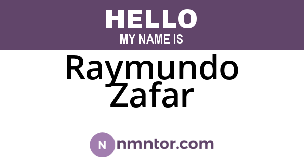 Raymundo Zafar