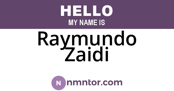 Raymundo Zaidi