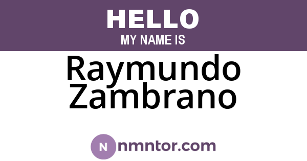 Raymundo Zambrano