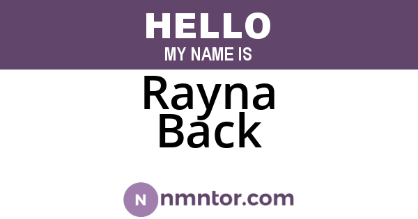 Rayna Back