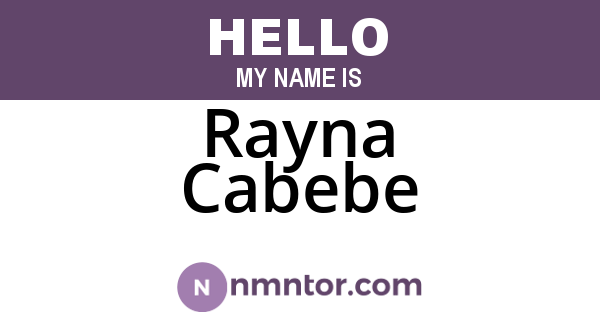 Rayna Cabebe