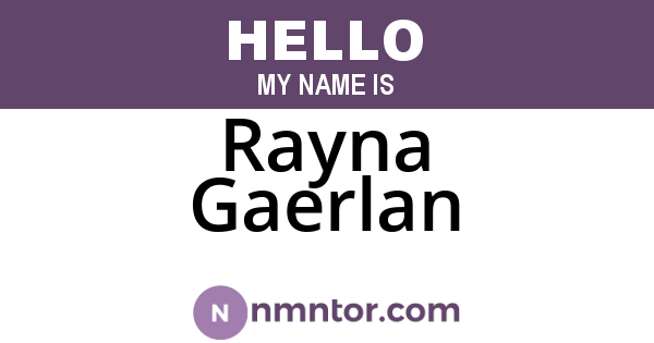 Rayna Gaerlan