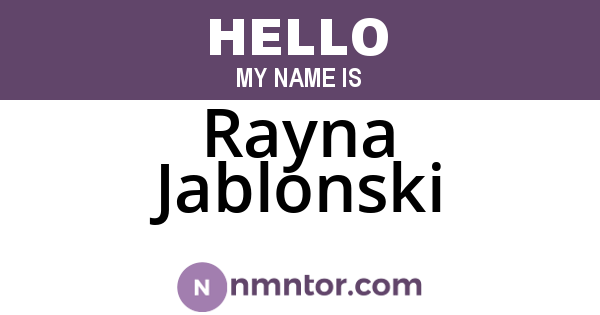 Rayna Jablonski