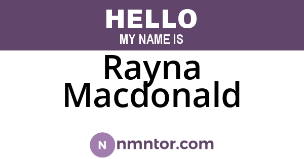 Rayna Macdonald
