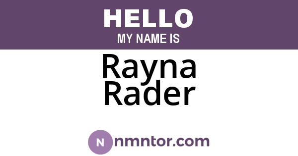 Rayna Rader
