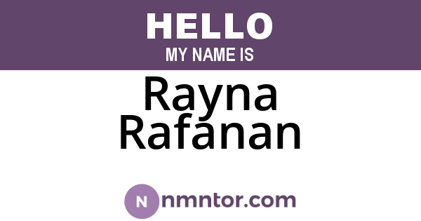 Rayna Rafanan