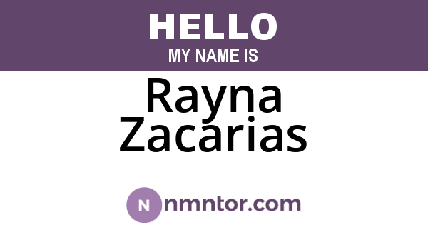 Rayna Zacarias