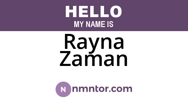 Rayna Zaman