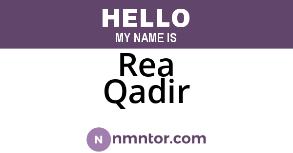 Rea Qadir