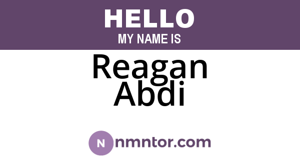 Reagan Abdi