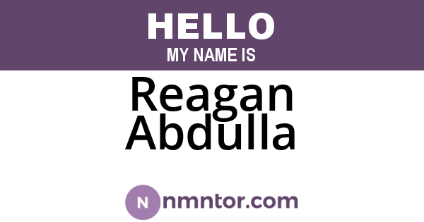Reagan Abdulla