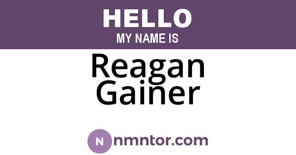 Reagan Gainer