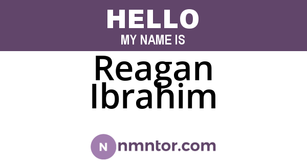 Reagan Ibrahim