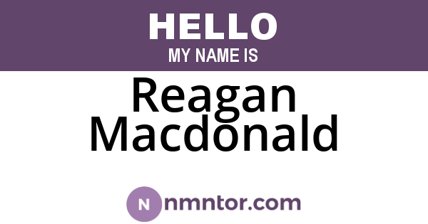 Reagan Macdonald