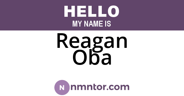 Reagan Oba