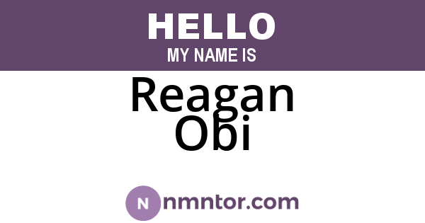 Reagan Obi