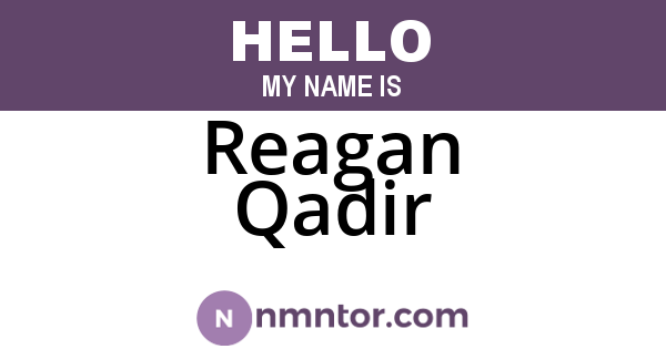 Reagan Qadir