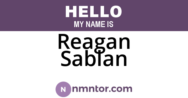 Reagan Sablan