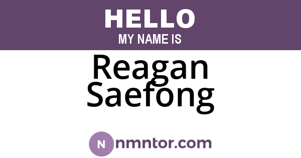 Reagan Saefong