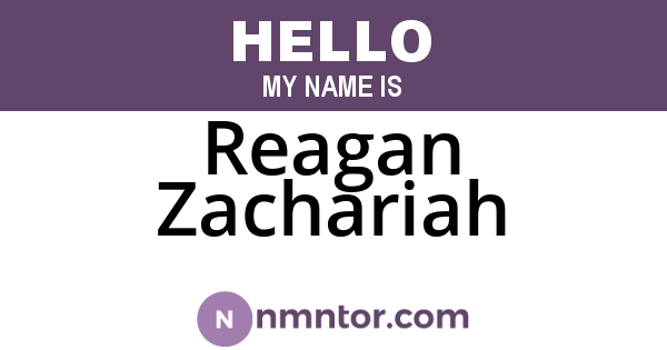 Reagan Zachariah