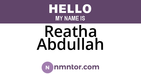 Reatha Abdullah
