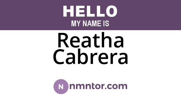 Reatha Cabrera